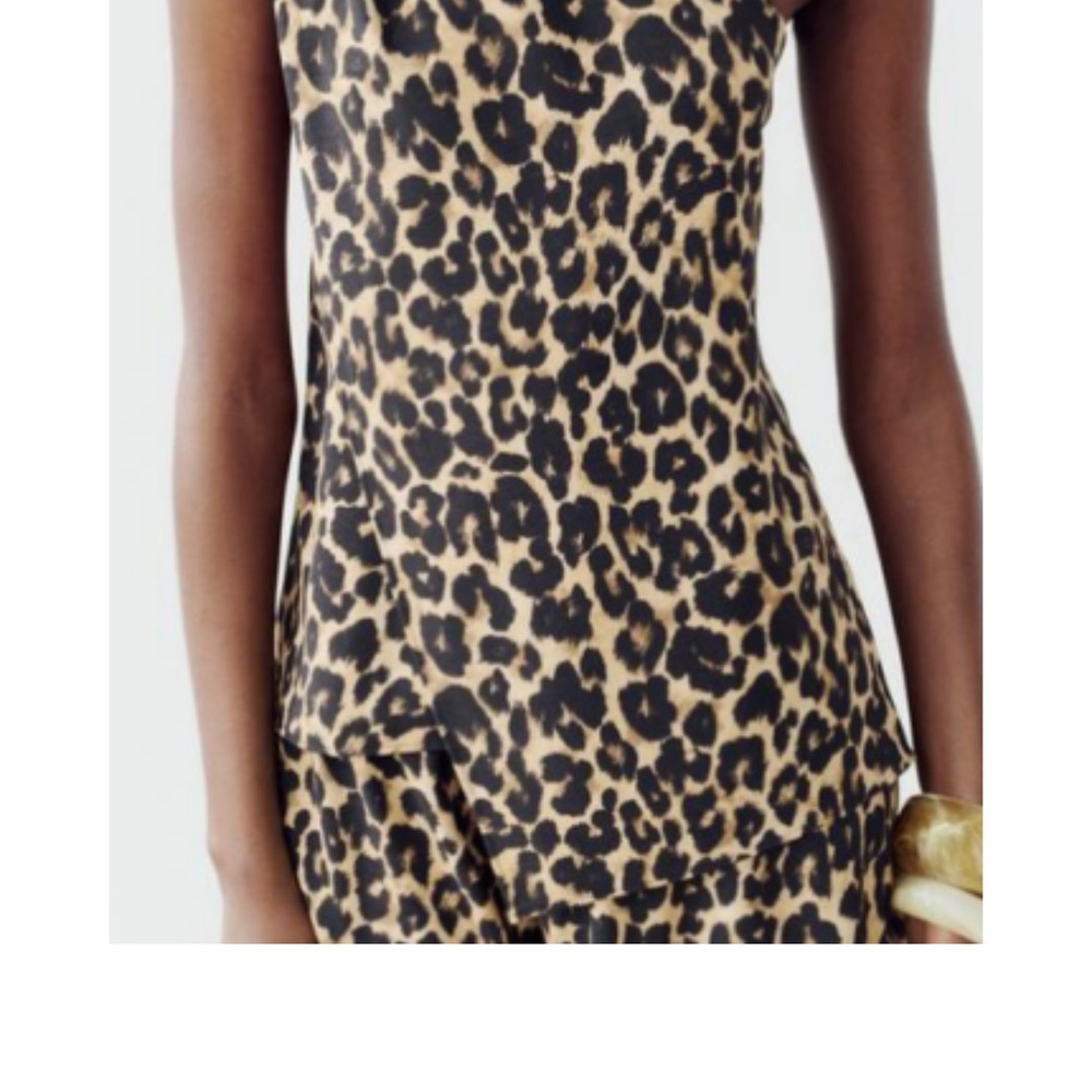 Zara Leopard print one shoulder blouse